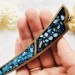 Wooden hair stick with blue stones