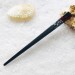 Hair stick, Wooden hair stick with dark red resin and silver foil
