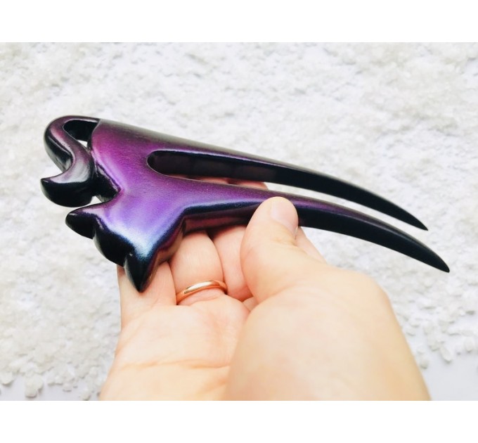 Hair fork Chameleon Purple Cat , bun holder