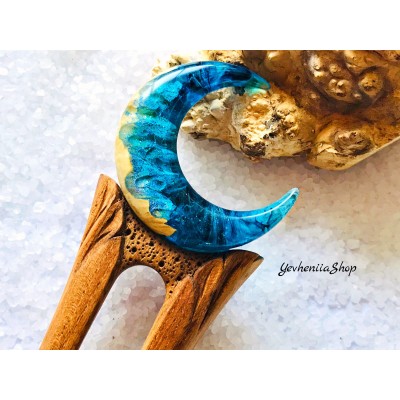 Hair fork Blue Crescent