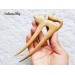 Wooden hair fork with Cat , Bun holder for women