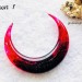 Gothic Crescent, Crescent hair stick with red and black resin