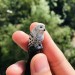 Carved wooden hair stick with snowy owl