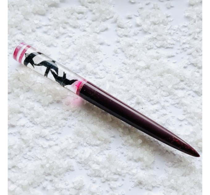 Acrylic hair stick with black birds, Hair stick with swifts