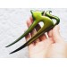 Wooden Hair fork Green Chameleon Cat, Bun holder for women