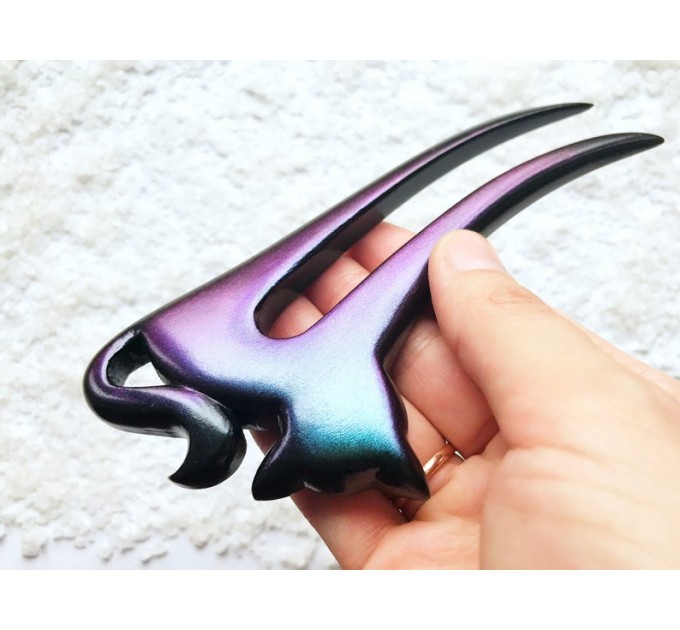 Hair fork Chameleon Purple Cat , bun holder