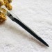Wooden hair stick with black oak wood, clear resin and silver foil 