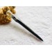 Wooden hair stick with black oak wood, clear resin and silver foil 