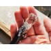 Wooden hair stick with black oak wood, clear resin and silver foil 