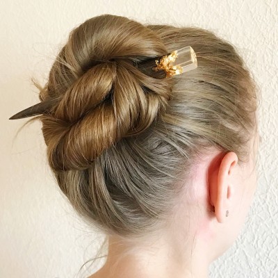 Hair stick with gold foil 