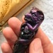 Hair stick with purple dragon, Hair accessories with dragon, wooden carved hair fork, bun holder, hair chopsticks, carved hair barrette