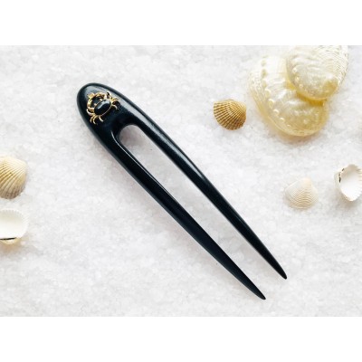 Black hair fork with Crab 