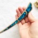 Wooden hair stick with blue stones