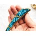 Wooden hair stick with blue stones