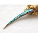 Wooden hair stick with blue stones