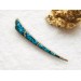 Wooden hair stick with blue stones