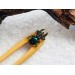 Wooden hair fork with Beetle