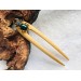 Wooden hair fork with Beetle