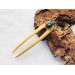 Wooden hair fork with Beetle