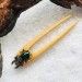 Wooden hair fork with Beetle