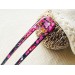 Cherry Color Hair Clip with Mother of Pearl