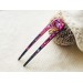 Cherry Color Hair Clip with Mother of Pearl