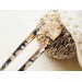Peach Color Hair Clip with Mother of Pearl