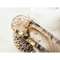 Peach Color Hair Clip with Mother of Pearl