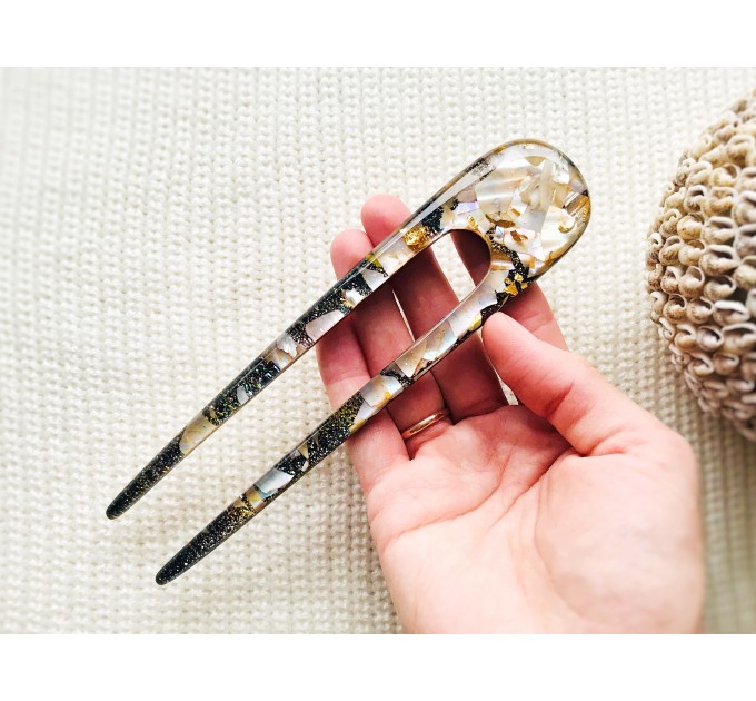 Peach Color Hair Clip with Mother of Pearl