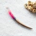 Hair stick with purple flowers 