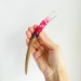 Hair stick with purple flowers 
