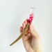 Hair stick with purple flowers 