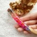 Hair stick with purple flowers 