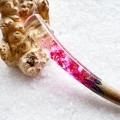 Hair stick with purple flowers 